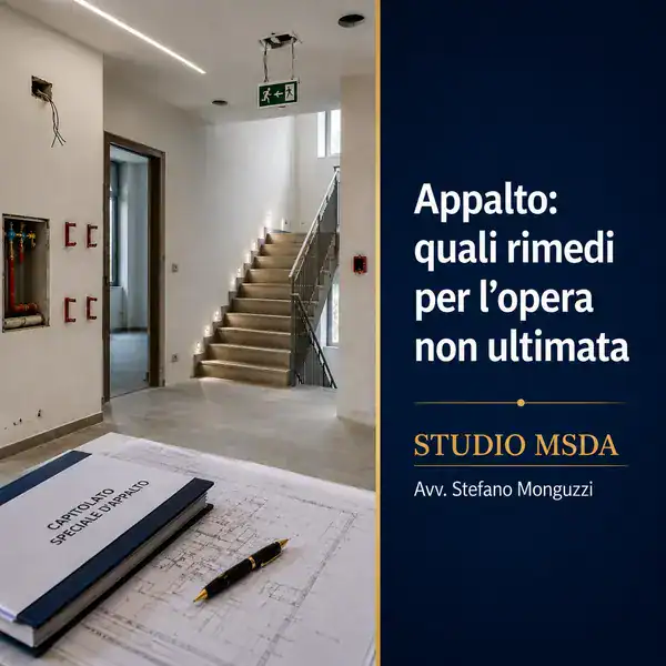 opera non ultimata nell’appalto e focus sui rimedi del committente in caso di inadempimento dell’appaltatore.