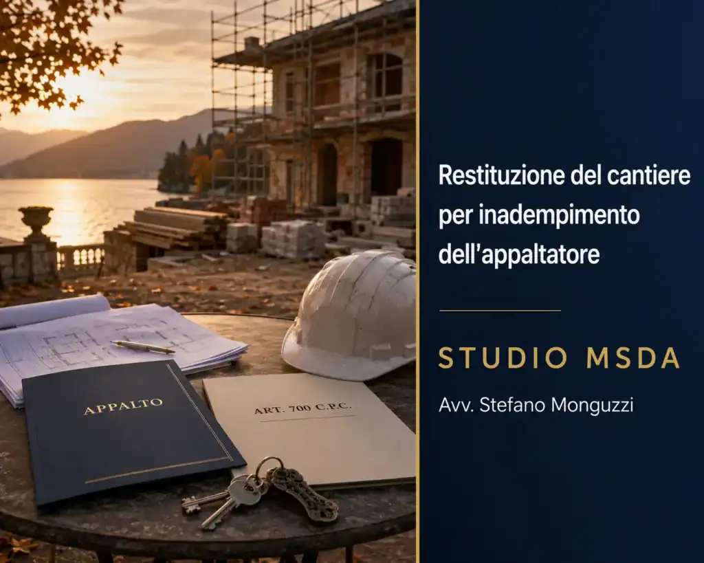 Restituzione del cantiere in caso di inadempimento dell'appaltatore e tutela urgente del committente mediante ricorso ex art. 700 c.p.c.