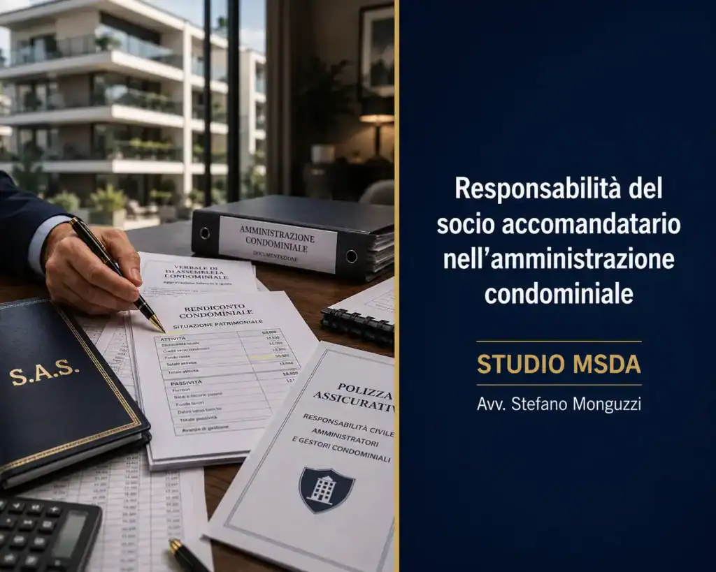 Responsabilità del socio accomandatario nell'amministrazione condominiale e persistenza degli obblighi dopo la cancellazione della società.