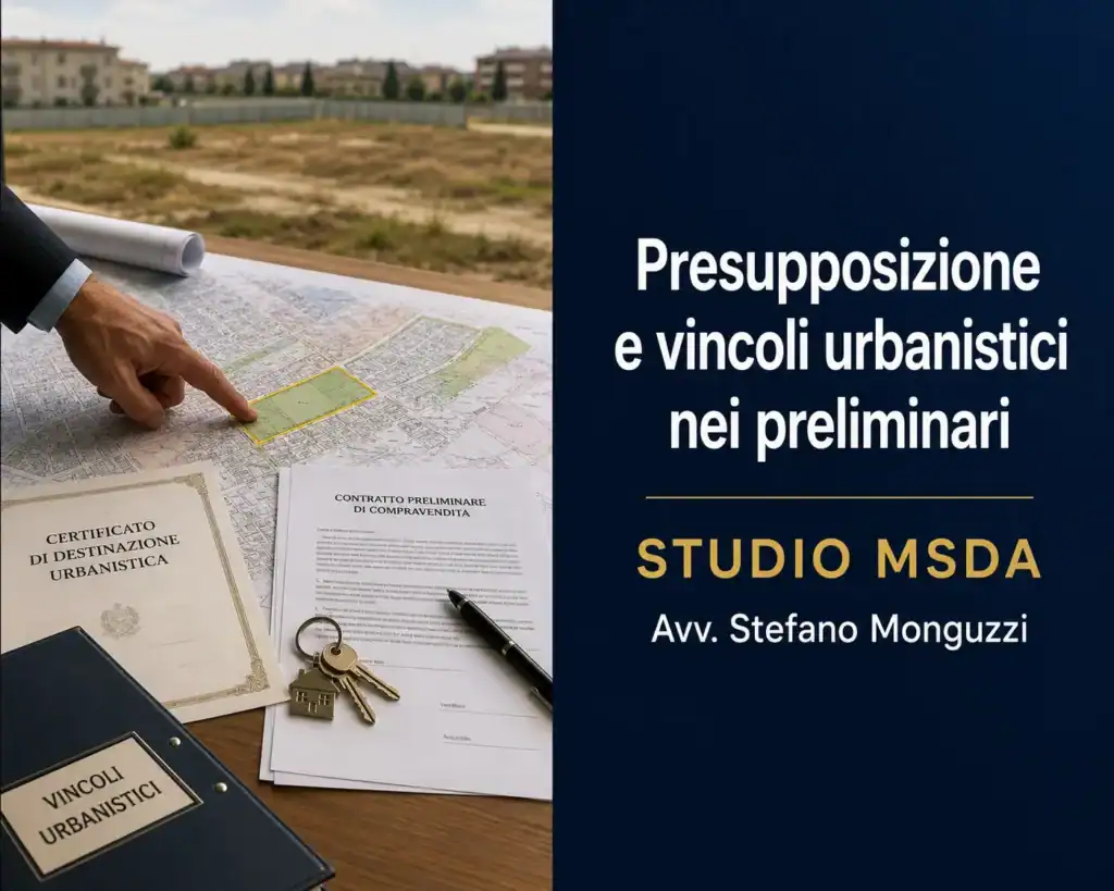 Presupposizione e vincoli urbanistici nei contratti preliminari di compravendita immobiliare, con verifica della destinazione urbanistica e dei presupposti conosciuti dalle parti.