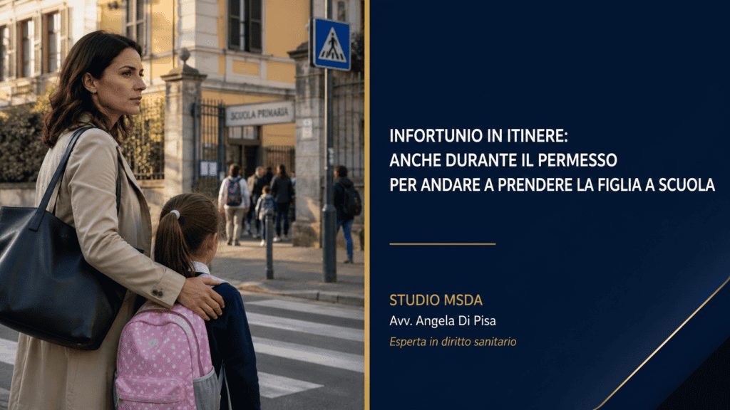 infortnio in itinere per prendere la figlia a scuola