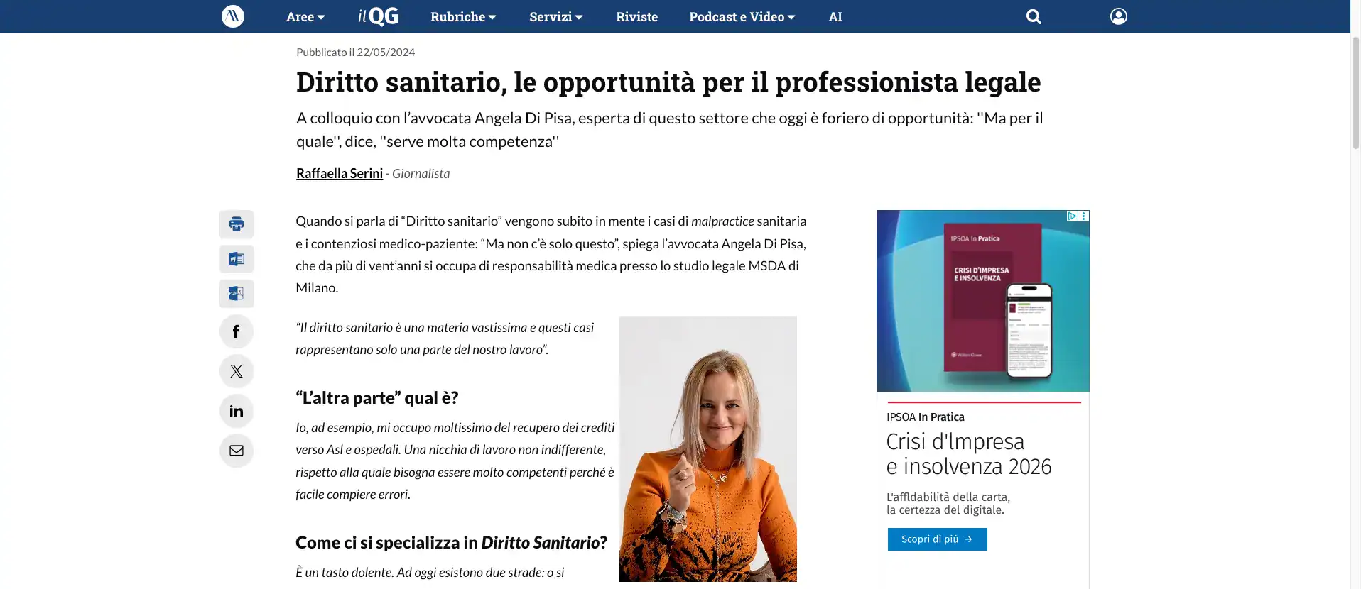 Intervista su responsabilità medica