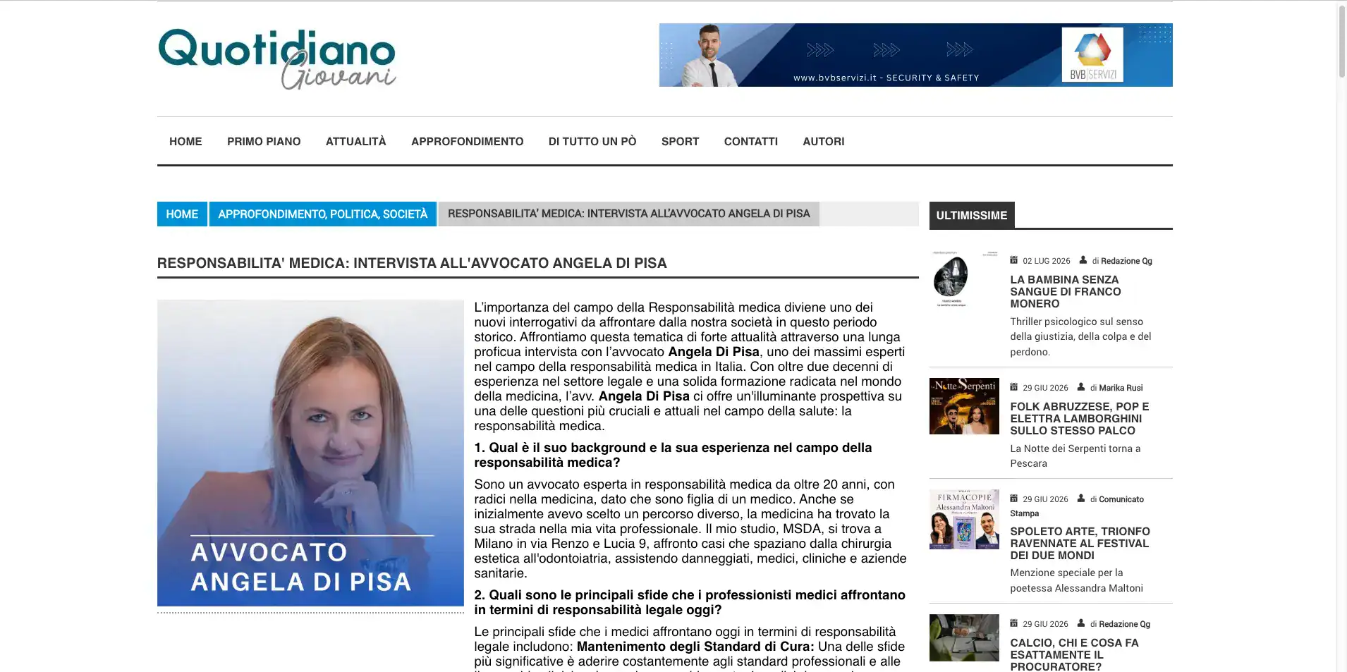 Articolo di diritto Sanitario